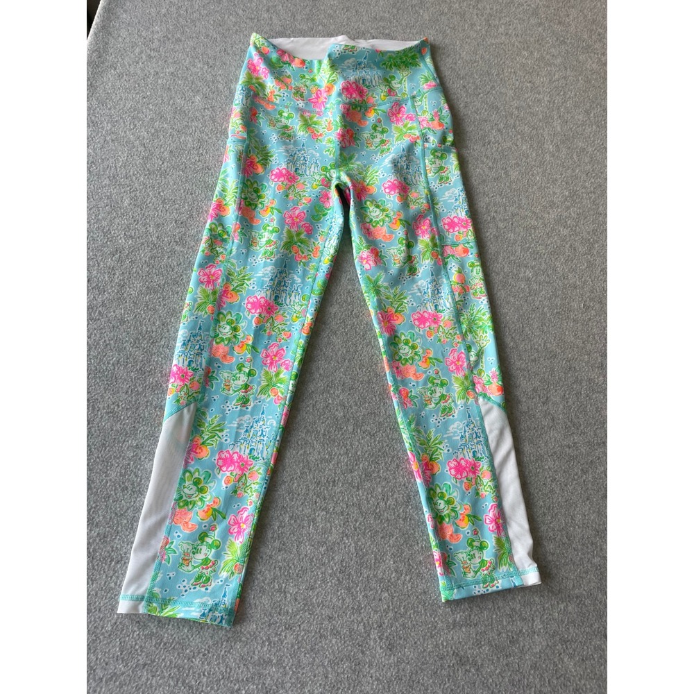 Disney x Lilly Pulitzer Weekender Leggings Mickey Minnie Floral Blue Small